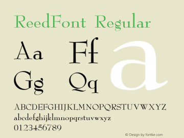 ReedFont Regular Converted from f:\x\REED.TF1 by ALLTYPE Font Sample