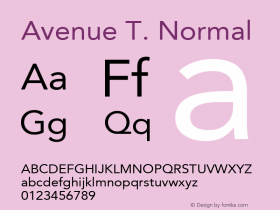 Avenue T. Normal 1.0 Font Sample