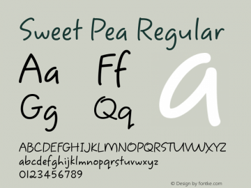 Sweet Pea Regular Version 2.0 Font Sample