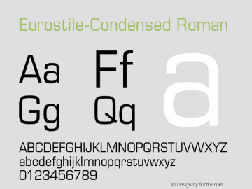Eurostile-Condensed Roman Version 1.00 Font Sample