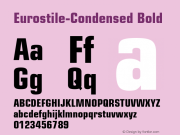Eurostile-Condensed Bold Version 1.00 Font Sample