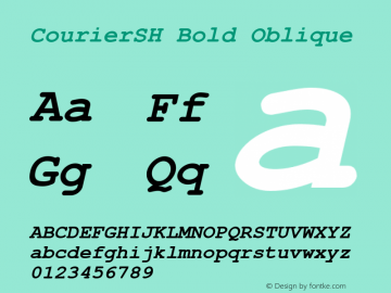 CourierSH Bold Oblique 001.000 Font Sample