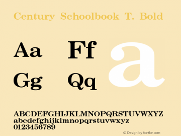 Century Schoolbook T. Bold 1.0 Font Sample