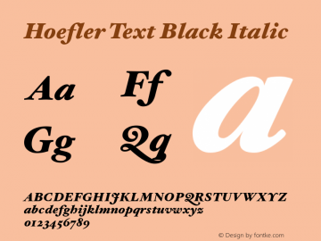 Hoefler Text Black Italic 2.0图片样张