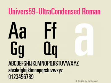 Univers59-UltraCondensed Roman Version 1.00图片样张
