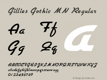 Gillies Gothic MN Regular 001.003 Font Sample