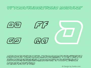 Yr72OutlineItalic Regular Macromedia Fontographer 4.1.4 7/31/00 Font Sample