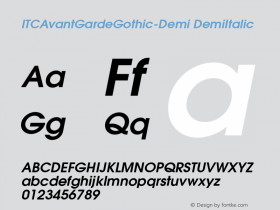 ITCAvantGardeGothic-Demi DemiItalic Version 1.00图片样张