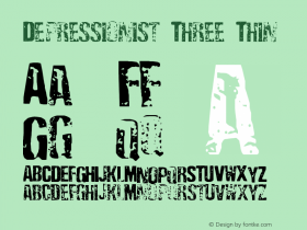 Depressionist Three Thin Version 2000; 1.0, Rubbersta Font Sample