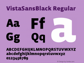 VistaSansBlack Regular Version 4.0; release Font Sample