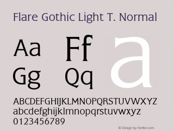 Flare Gothic Light T. Normal 1.0 Font Sample