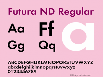 Futura ND Regular Version 1.11;com.myfonts.easy.neufville.futura-nd.demibold.wfkit2.version.QrA Font Sample