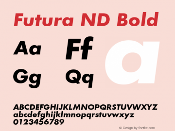 Futura ND Bold Version 1.11;com.myfonts.easy.neufville.futura-nd.bold-oblique.wfkit2.version.Qr4 Font Sample