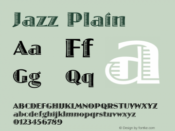 Jazz Plain Altsys Fontographer 4.0.2 1904.1.7 Font Sample