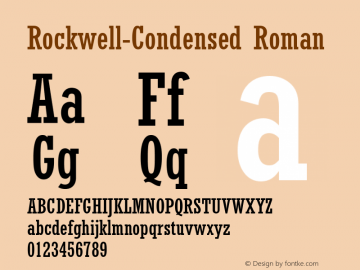 Rockwell-Condensed Roman Version 1.00图片样张