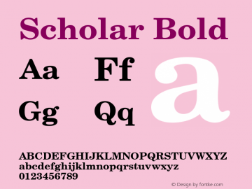 Scholar Bold Macmillan Computer Publishing Font Sample