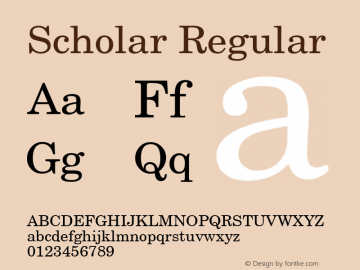 Scholar Regular Macmillan Computer Publishing Font Sample