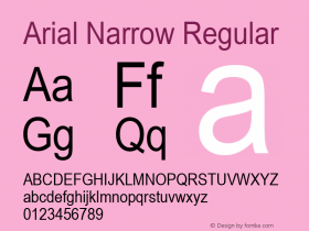 Arial Narrow Regular Version 1.01图片样张