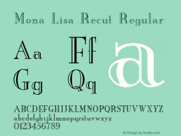 Mona Lisa Recut Regular Unknown Font Sample