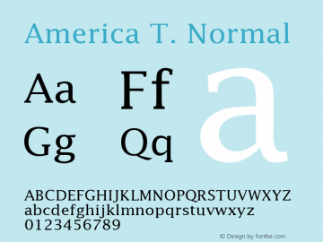 America T. Normal 1.0 Font Sample