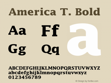 America T. Bold 1.0 Font Sample
