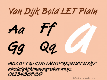 Van Dijk Bold LET Plain 1.0 Font Sample