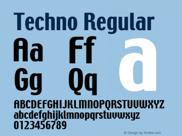 Techno Regular 001.000 Font Sample