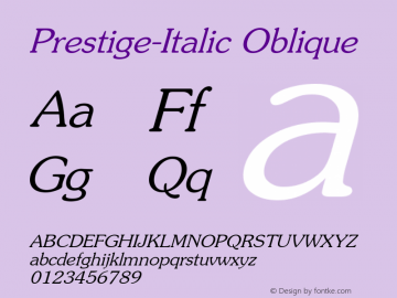 Prestige-Italic Oblique 001.000图片样张