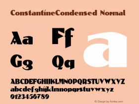 ConstantineCondensed Normal 1.0/1995: 2.0/2001 Font Sample