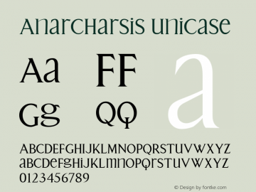 Anarcharsis Unicase Macromedia Fontographer 4.1.5 11/6/2002图片样张