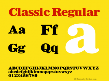 Classic Regular 001.001 Font Sample