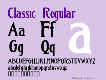 Classic Regular Macromedia Fontographer 4.1 27.10.00 Font Sample