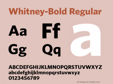 Whitney-Bold Regular 001.000 Font Sample