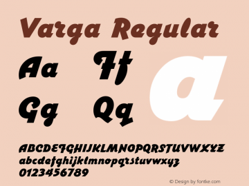 Varga Regular Converter: Windows Type 1 Installer V1.0d.￿Font: V1.0图片样张