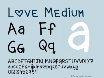 Love Medium Version 1.0 Font Sample