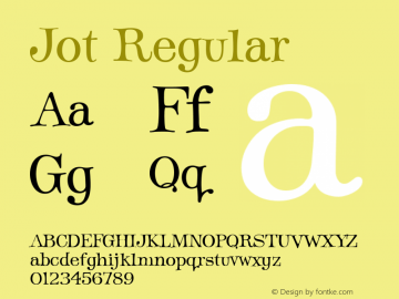 Jot Regular 001.000 Font Sample