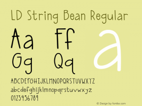 LD String Bean Regular 1/30/02 Font Sample