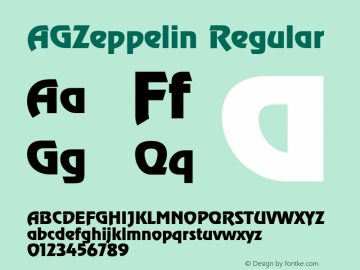 AGZeppelin Regular OTF 1.0;PS 001.000;Core 116;AOCM 1.0 28 Font Sample