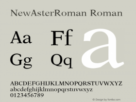 NewAsterRoman Roman Version 1.00 Font Sample