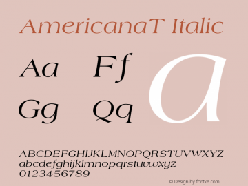 AmericanaT Italic Version 001.005图片样张