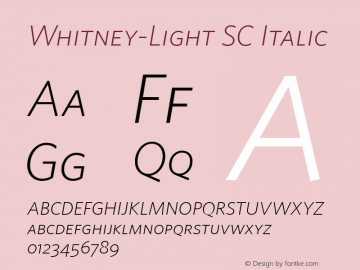 Whitney-Light SC Italic 001.000 Font Sample