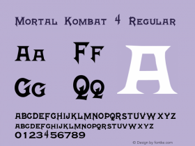 Mortal Kombat 4 Regular Altsys Fontographer 4.1 7/28/1997图片样张