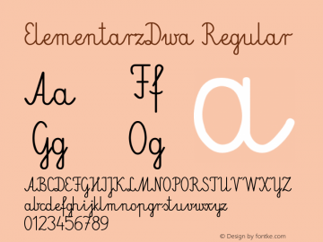 ElementarzDwa Regular 1.00 12062004 Font Sample