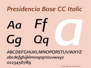 Presidencia Base CC Italic Version 001.000图片样张