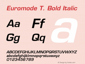 Euromode T. Bold Italic 1.0图片样张