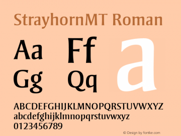 StrayhornMT Roman Version 1.00 Font Sample