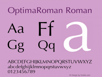OptimaRoman Roman Version 1.00图片样张
