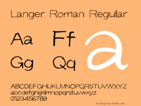 Langer Roman Regular Macromedia Fontographer 4.1 27.02.04 Font Sample