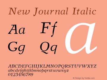 New Journal Italic 001.001 Font Sample