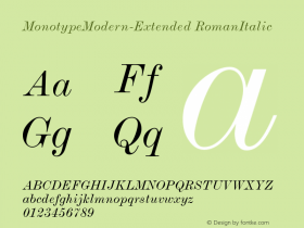 MonotypeModern-Extended RomanItalic Version 1.00图片样张